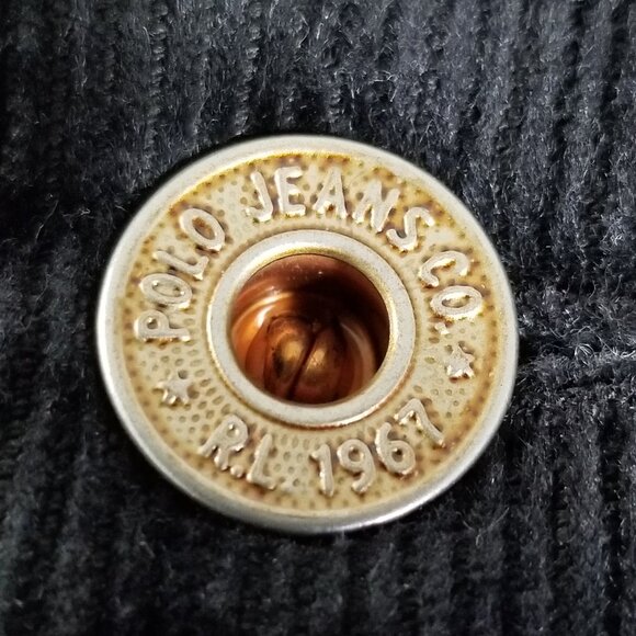 VTG Polo Jeans Company 8x30 Mid Rise Corduroy Pants Rigid Cotton Boot Cut Black - Picture 9 of 11